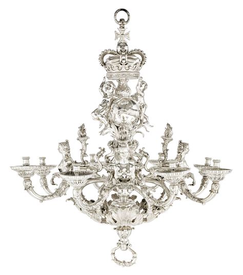 givenchy royal hanover german silver eight-light chandelier by william kent|THE GIVENCHY ROYAL HANOVER CHANDELIERA GERMAN .